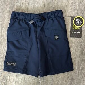 NWT Athletic Works Little Boys Navy Active Shorts with Elastic Waistband Size 3T